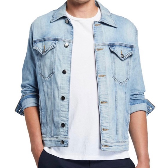 FRAME L’Homme Distressed Denim Jacket Size Large